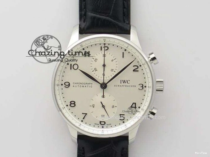 MIROTIME 0501 Sustainable Portuguese IW545408 White Dial ZF 1:1 Best Edition On Dark Blue Leather Strap 7335